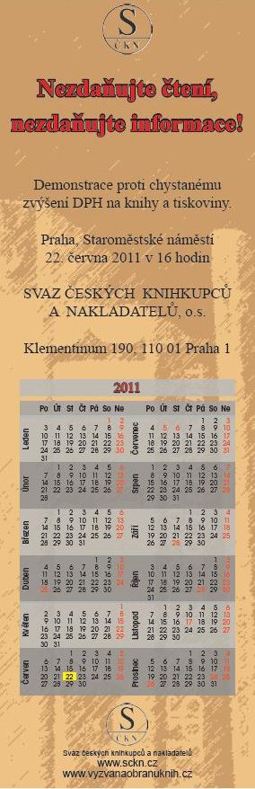 Pozvánka na demonstraci proti zvýšení DPH u knih